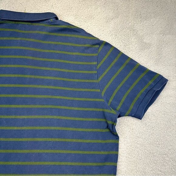 Polo Ralph Lauren Polo Shirt Mens XL‎ Blue Green Striped Pima Cotton Casual Prep - Picture 11 of 16